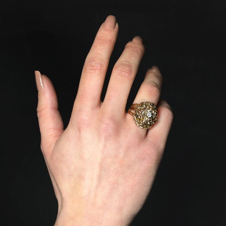 Anello d'oro e diamanti d'epoca