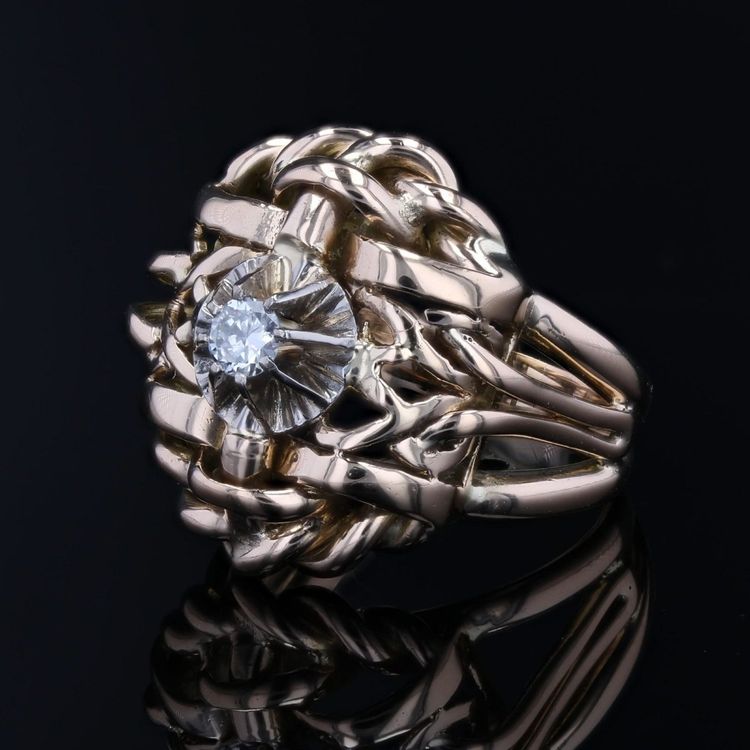 Anello d'oro e diamanti d'epoca