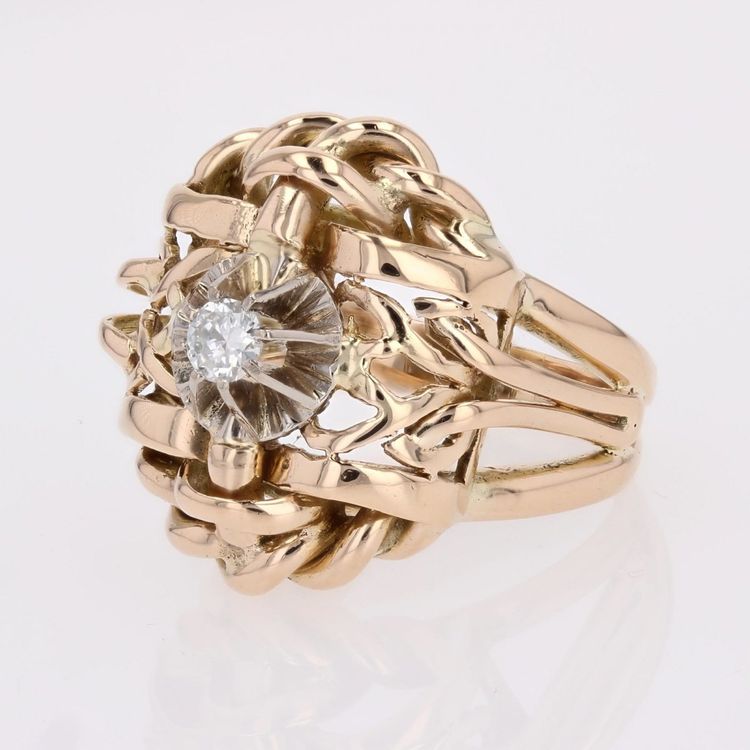 Anello d'oro e diamanti d'epoca