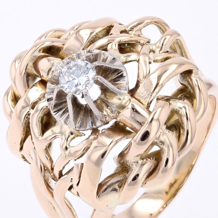 Anello d'oro e diamanti d'epoca