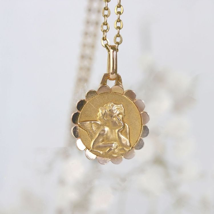 Antike Medaille Angelot Roségold