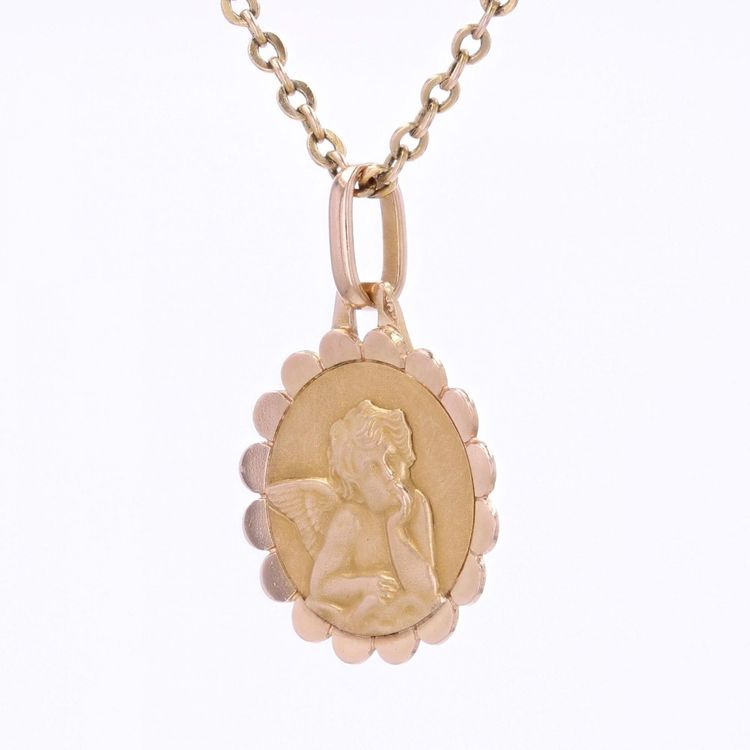 Antike Medaille Angelot Roségold