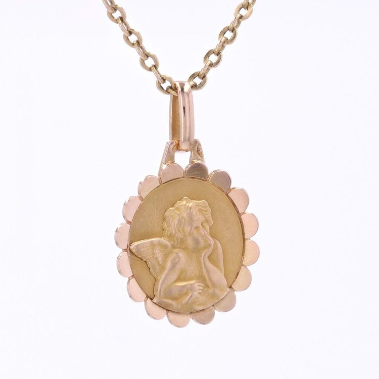 Antike Medaille Angelot Roségold