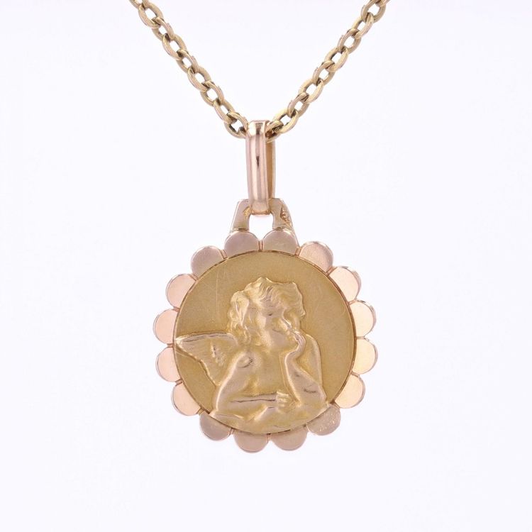 Antike Medaille Angelot Roségold