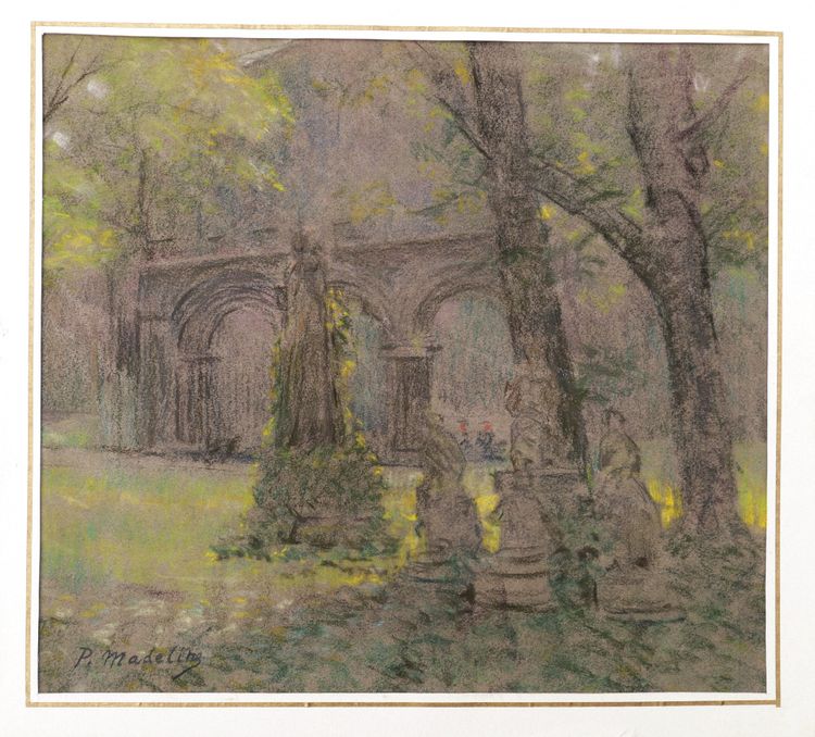 Paul MADELINE, Parc animé devant une église