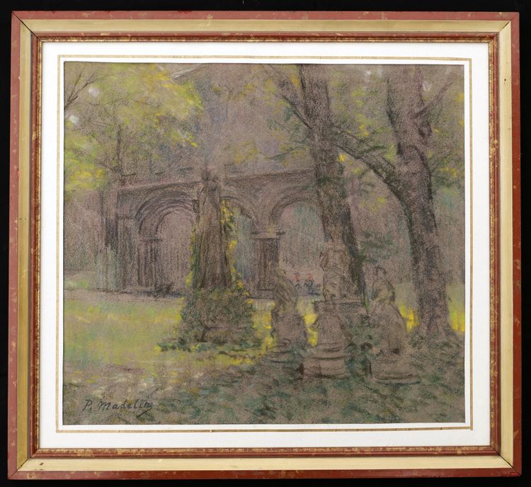 Paul MADELINE, Parc animé devant une église