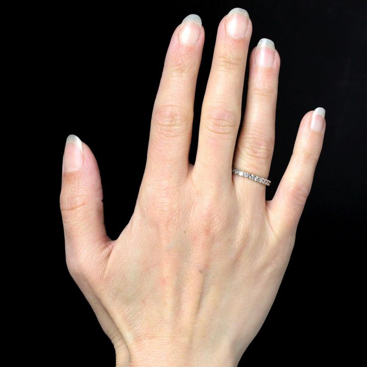 Fine alliance diamants tour complet or blanc