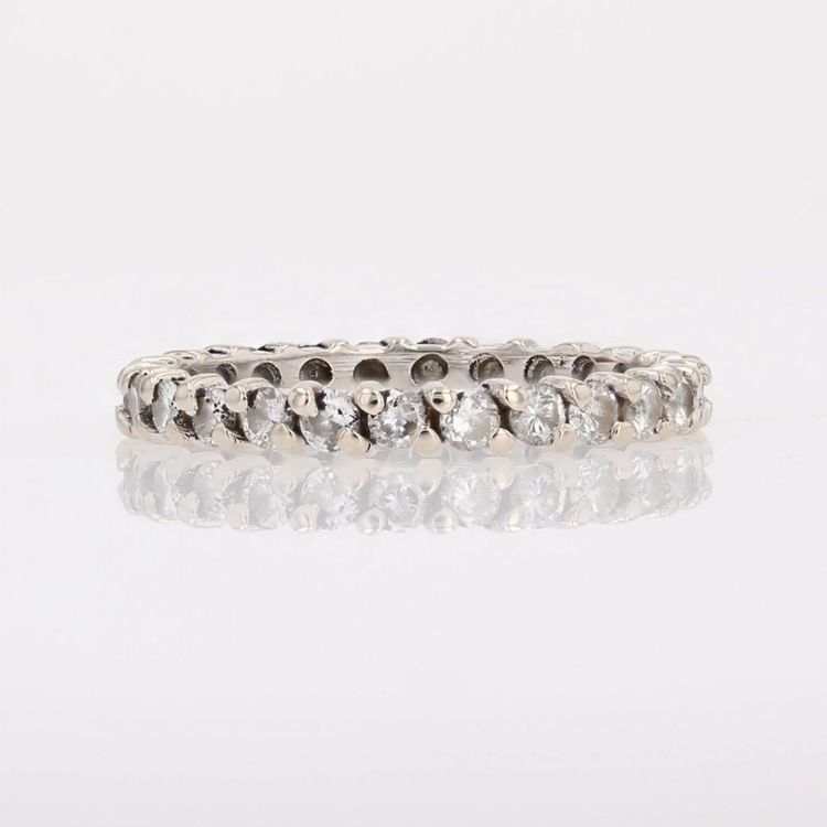 Fine alliance diamants tour complet or blanc