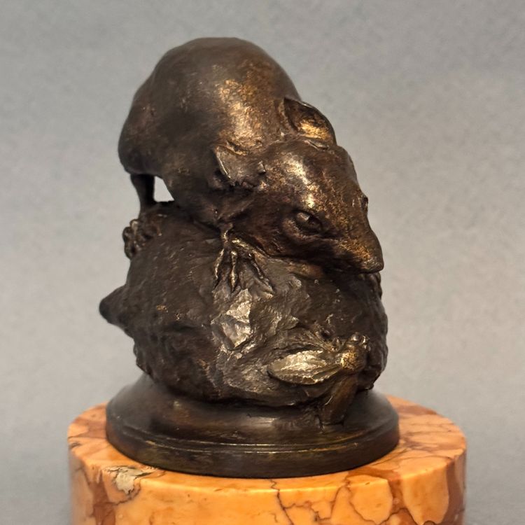 Scultura in bronzo "Topo con mosca" T. ANCONA