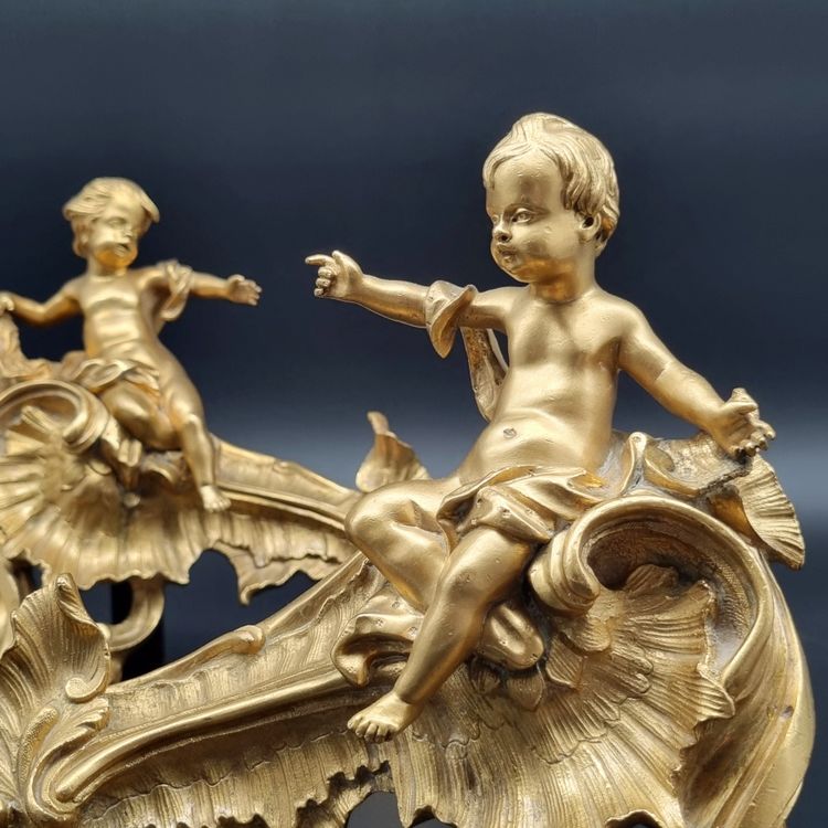 Pair of Louis XV period crowned "C" andirons.