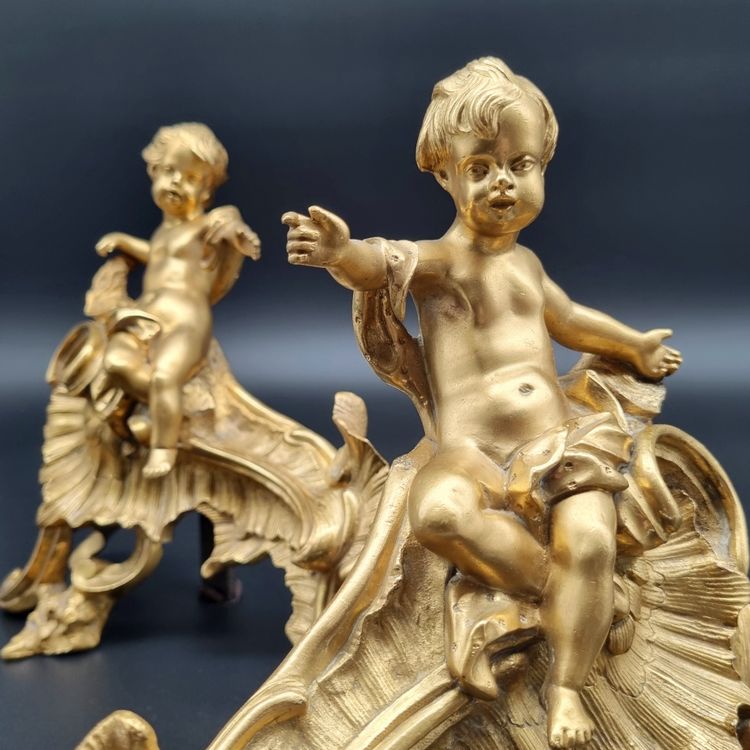 Pair of Louis XV period crowned "C" andirons.