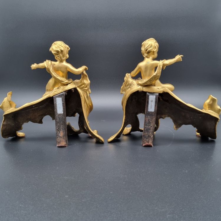 Pair of Louis XV period crowned "C" andirons.