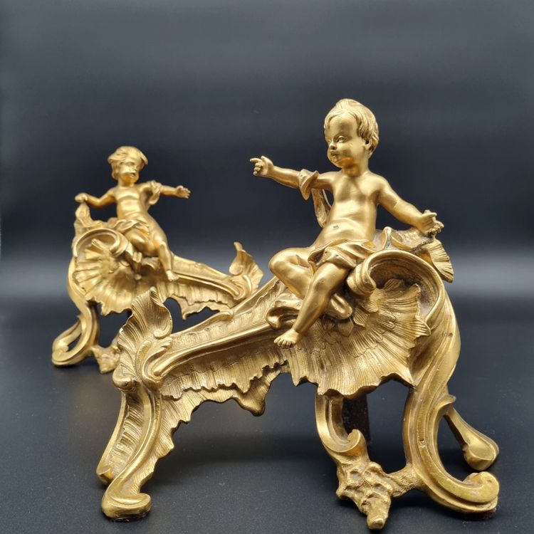 Pair of Louis XV period crowned "C" andirons.
