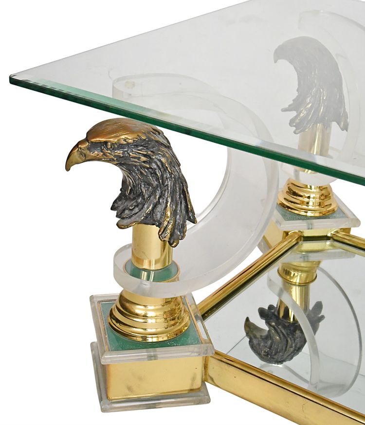 Vintage coffee table with eagles