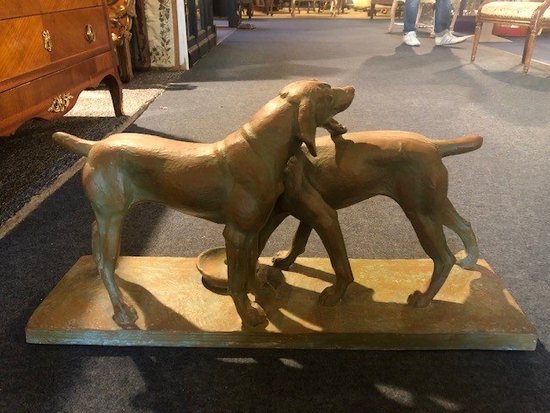 Scultura in terracotta - Braques de Weimar - André Becquerel - XX secolo