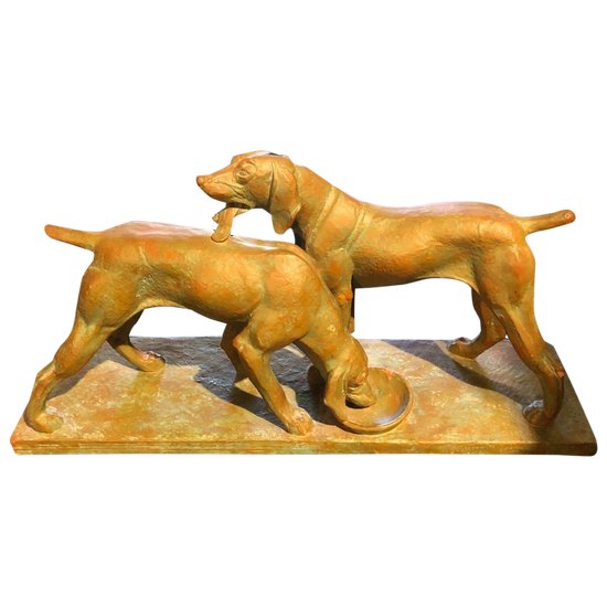 Scultura in terracotta - Braques de Weimar - André Becquerel - XX secolo