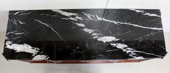 Louis XVI Sideboard in Cuban Mahogany and Flamed Marble - XVIIIth