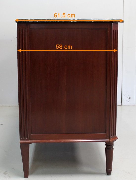 Louis XVI Sideboard in Cuban Mahogany and Flamed Marble - XVIIIth