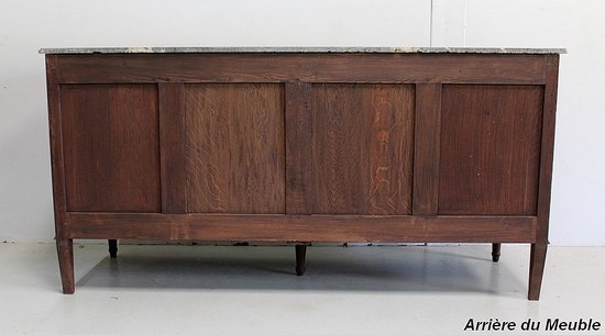 Louis XVI Sideboard in Cuban Mahogany and Flamed Marble - XVIIIth