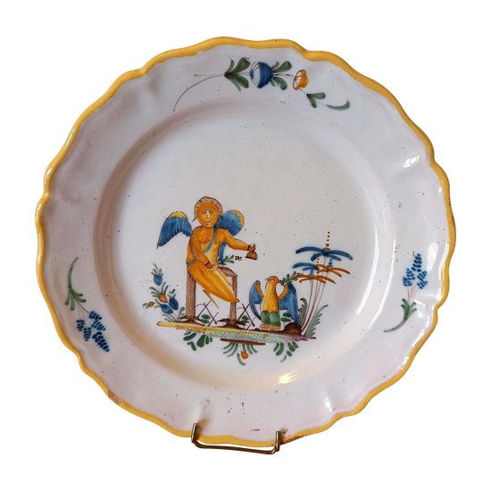 Earthenware plate: Moustiers XVIIIth century.