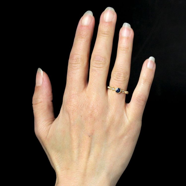 Yellow Gold Sapphire And Diamond Ring