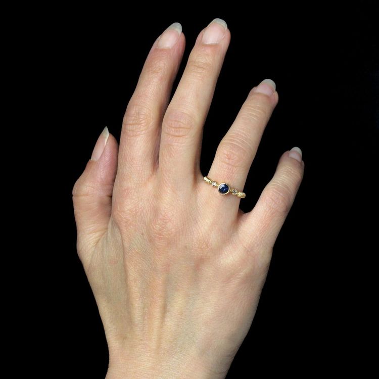 Yellow Gold Sapphire And Diamond Ring