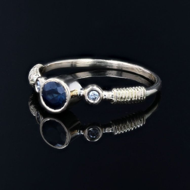 Yellow Gold Sapphire And Diamond Ring