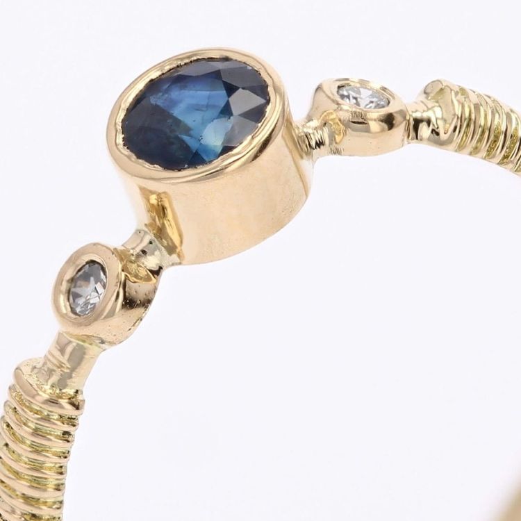Yellow Gold Sapphire And Diamond Ring