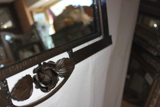 Miroir Ancien Fer Forgé 1920 59 X 38 Cm