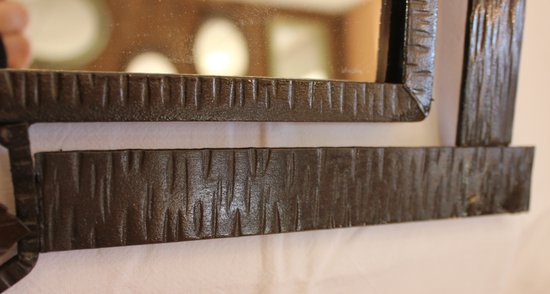 Miroir Ancien Fer Forgé 1920 59 X 38 Cm