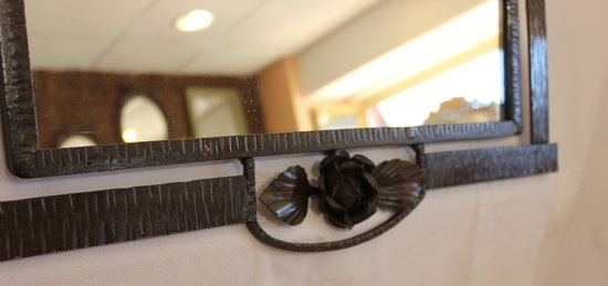 Miroir Ancien Fer Forgé 1920 59 X 38 Cm
