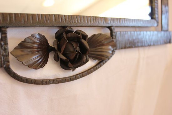Miroir Ancien Fer Forgé 1920 59 X 38 Cm