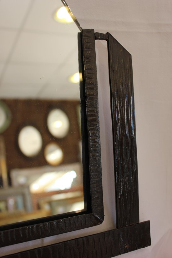 Miroir Ancien Fer Forgé 1920 59 X 38 Cm