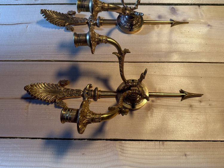 Pair of Empire style bronze sconces