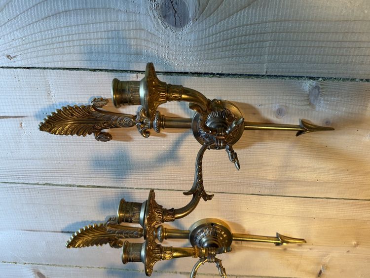Pair of Empire style bronze sconces