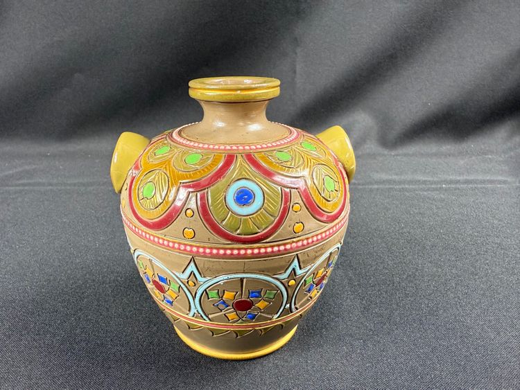 Sarreguemines Terre d'Egypte, piccola candela di charme a forma di Dame Jeanne