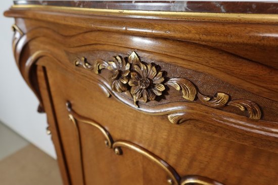 Cabinet between two in Walnut, Rocaille style - Period 1900