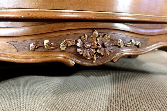 Cabinet between two in Walnut, Rocaille style - Period 1900