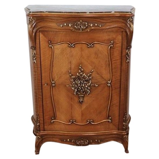 Cabinet between two in Walnut, Rocaille style - Period 1900