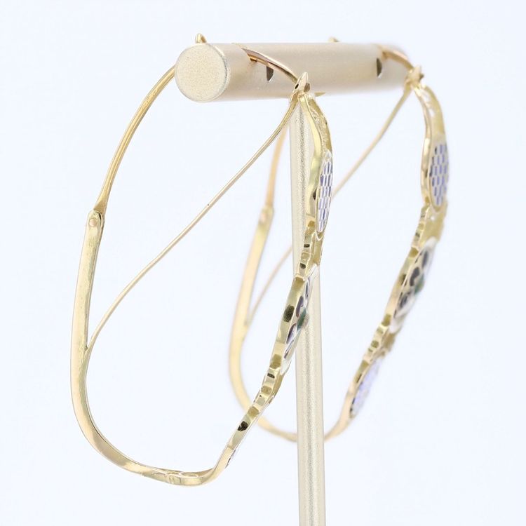 Boucles d'oreilles poissardes émail or jaune