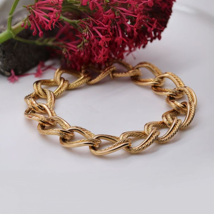 Bracciale a doppia catena in oro giallo