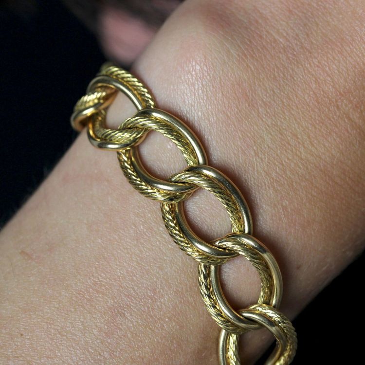 Bracciale a doppia catena in oro giallo