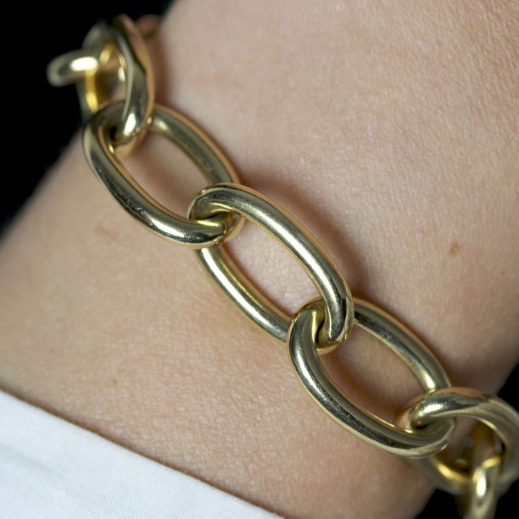 Bracelet or jaune maille forçat