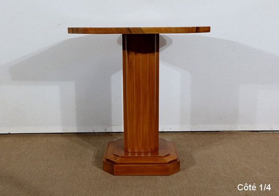 Art Deco Pedestal Table in Walnut and Cherry - 1930/1940