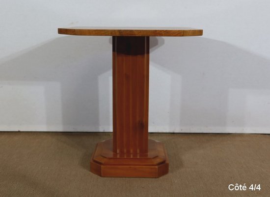 Art Deco Pedestal Table in Walnut and Cherry - 1930/1940