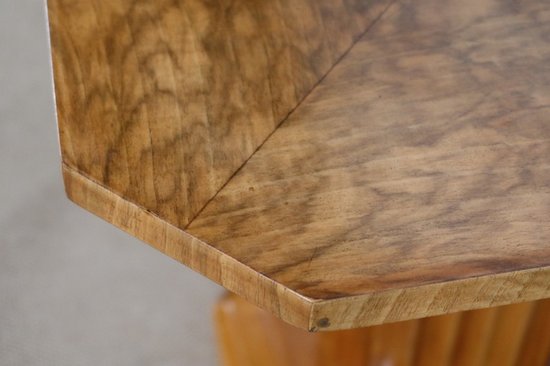 Art Deco Pedestal Table in Walnut and Cherry - 1930/1940