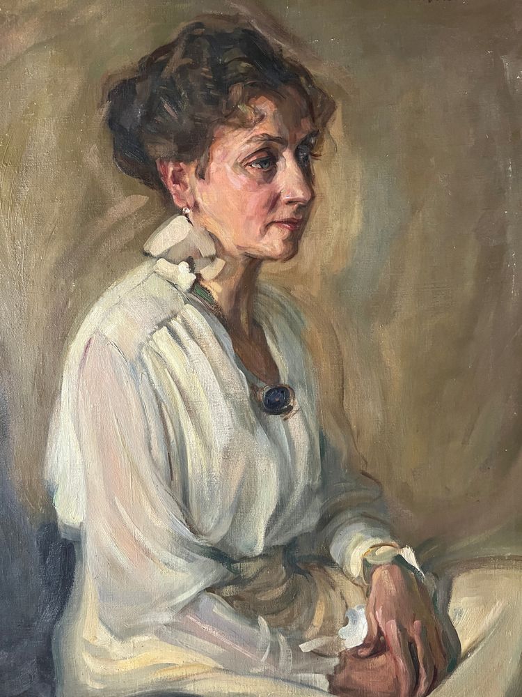 Dipinto a olio "Ritratto di signora" di Robert Hahn (1883-1940) W. Singer-Polignac?