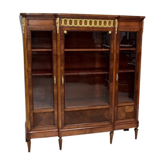  Bookcase in Cherry and Mahogany, Louis XVI Style - Early 20th Century