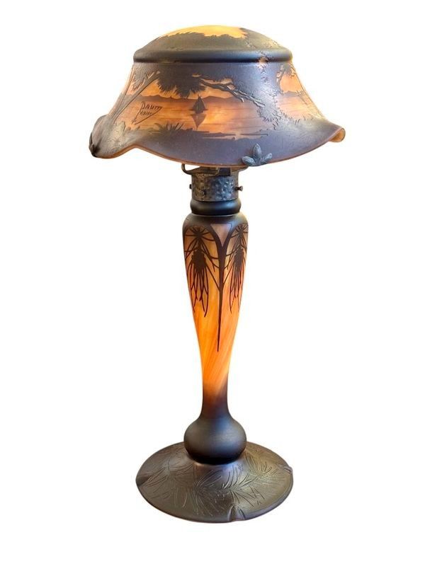 Daum Nancy Jugendstil Pilzlampe "Seascape"