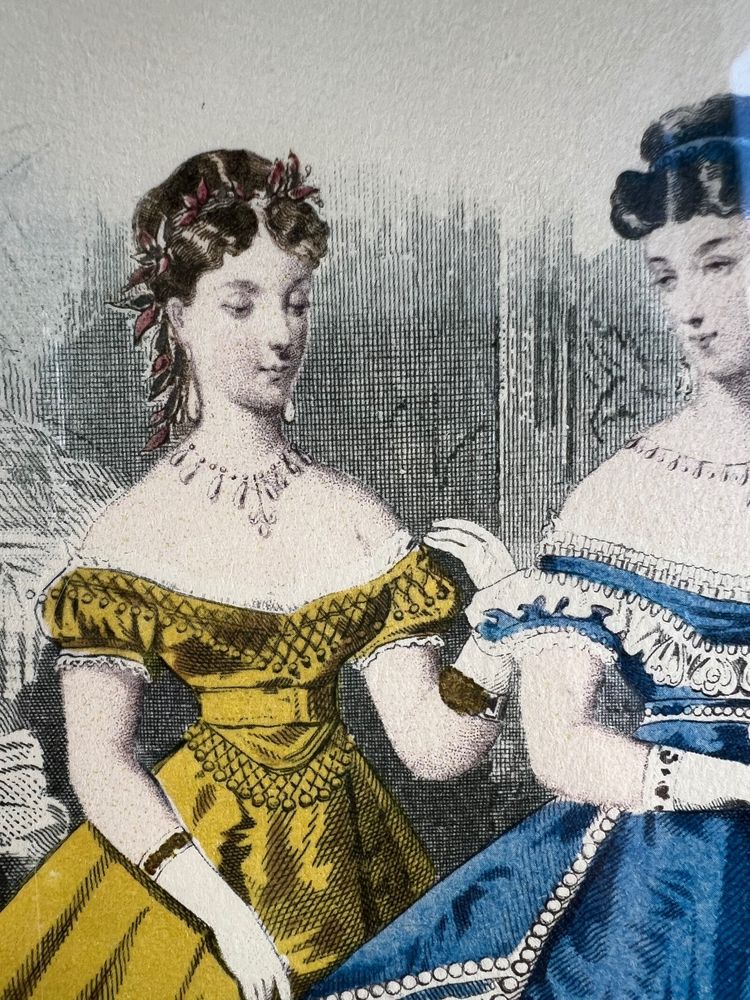 Modes de Paris – Le Petit Courrier des Dames – Gravure de mode datée du 16 mars 1867 – Époque Second